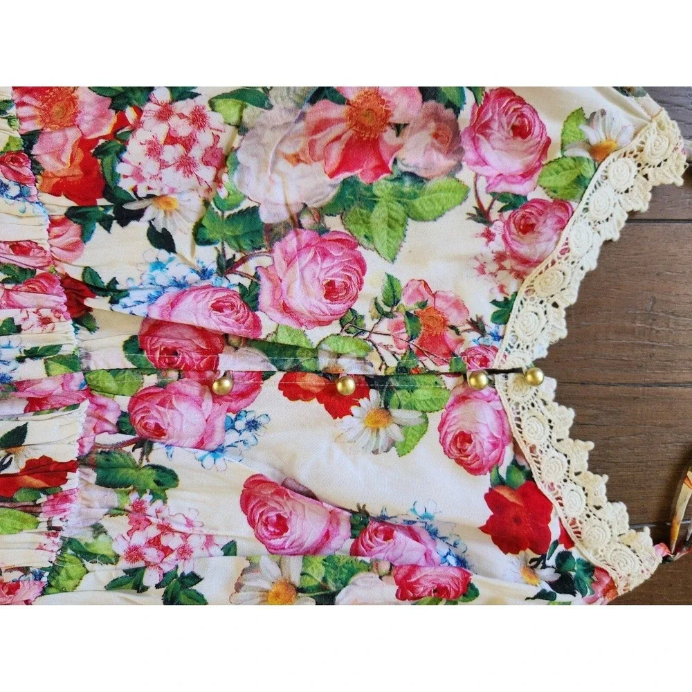NWT Boutique Floral Romper‎ Cottagecore Boho Size Small